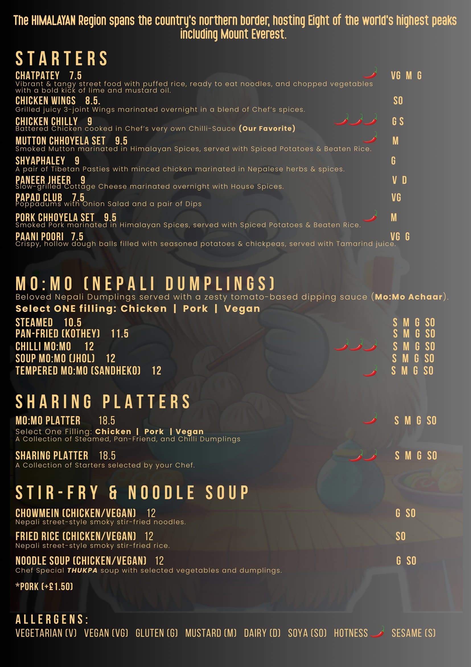 Westminster food menu page 2